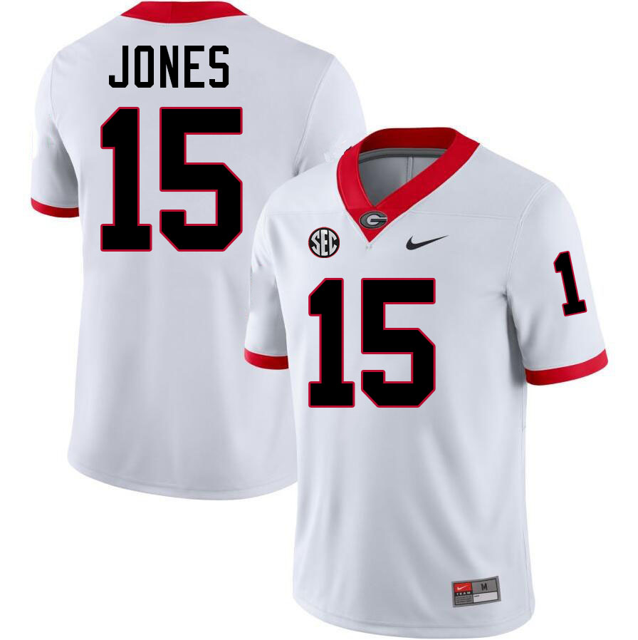 #15 Demello Jones UGA Jersey,University Of Georgia Bulldogs Football Jersey,Uniforms,Gears-White